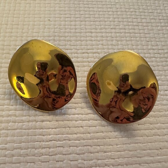 Vintage Signed Goldette Gold Earrings - Picture 1 of 2